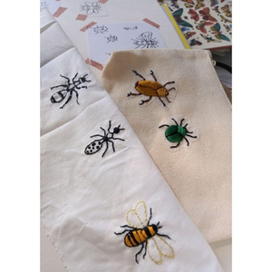 Illustration Atelier créatif : broderie tropicale