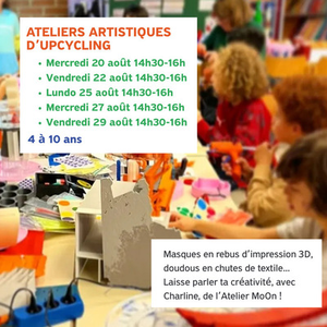 Illustration Atelier d'Upcycling Artistique, pour les enfants de 4 à 10 ans