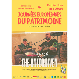 Illustration Concert de The Unforgiven (duo rock acoustique) au Petit Paris pour les JEP