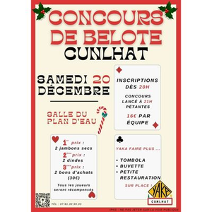 Illustration Concours de Belote de Cunlhat