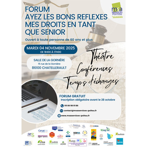 Illustration Forum " Ayez les bons réflexes : mes droits en tant que senior "