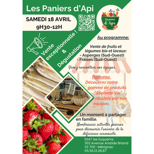 Illustration Fraises & Asperges Bio du Sud-Ouest - À Découvrir chez Les Paniers d’Api !