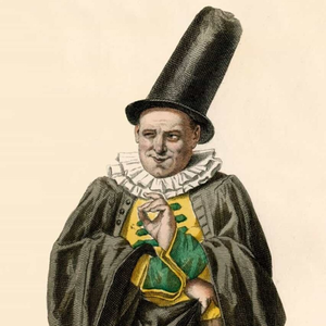 Un vieux medecin en costume ridicule