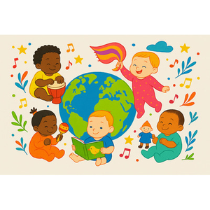Illustration Les bébés explorateurs découvrent le monde