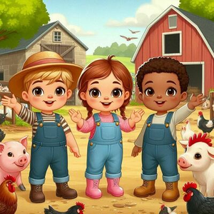 Illustration Les bébés explorateurs découvrent les animaux de la ferme