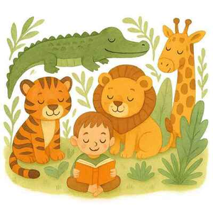 Illustration Les bébés explorateurs et les animaux sauvages
