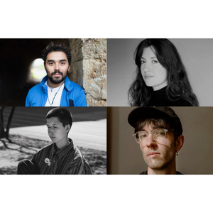 Illustration Les nouvelles voix de la littérature, scène à quatre auteurs