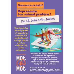 Illustration Médiathèque Mot@Mot - Concours créatif votre animal préféré !