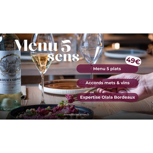 Illustration Menu dégustation mets & vins en 5 temps