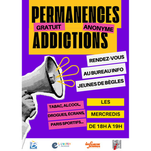 Illustration Permanences Addictions du CEID à l'Info Jeunes de Bègles