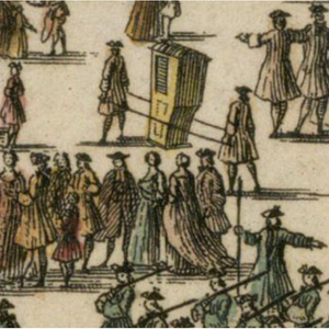 Illustration Portrait d’une brodeuse d’or et d’argent au 18e siècle