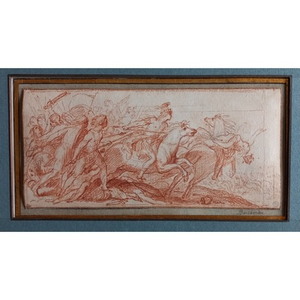 Illustration Présentation d’un dessin d’Edme Bouchardon : Clovis tuant Alaric