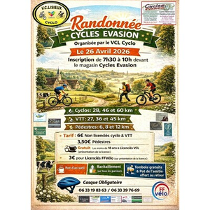 Illustration RANDONNEE CYCLES EVASION organisée par le VCL section cyclos