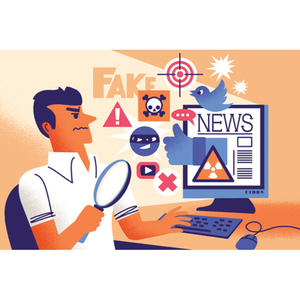 Illustration Recherche WEB et fake News