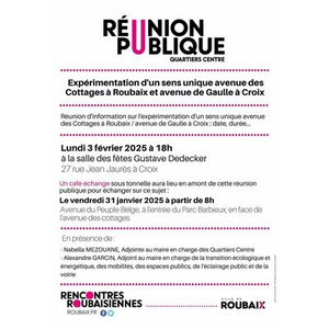 Illustration Réunion publique sur l'expérimentation d'un sens unique Avenue des Cottages