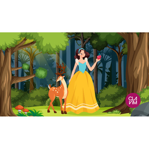 Illustration Snow White and her friends