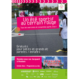 Illustration Un été sportif au terrain rouge / playground