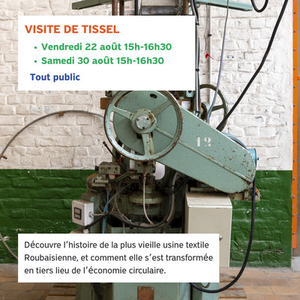 Illustration Visite Guidée de Tissel, ancienne usine textile transformée en tiers lieu de l'économie circulaire